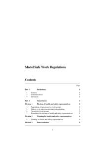 Model Safe Work Regulations 2009