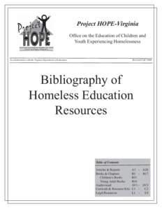 Project HOPE-Virginia Ofﬁce on the Education of Children and Youth Experiencing Homelessness Revised Fall 2006