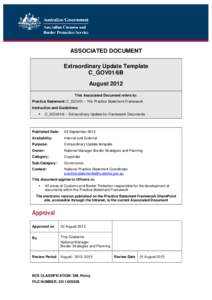 ASSOCIATED DOCUMENT Extraordinary Update Template C_GOV01/6B August 2012 This Associated Document refers to: Practice Statement: C_GOV01 – The Practice Statement Framework