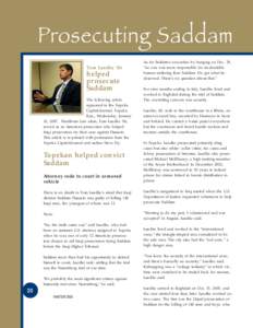 Prosecuting Saddam Tom Luedke ‘86 helped prosecute Saddam