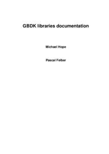 GBDK libraries documentation  Michael Hope Pascal Felber