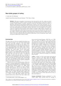 BIO Web of Conferences 3, DOI: bioconfc Owned by the authors, published by EDP Sciences, 2014   New table grapes in turkey