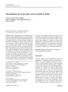 Environ Biol Fish DOI[removed]s10641[removed]Microhabitat use of juvenile coral reef fish in Palau Victor S. Ticzon & Peter J. Mumby & Badi R. Samaniego & Sonia Bejarano-Chavarro &