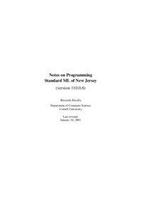 Notes on Programming Standard ML of New Jersey (version[removed])