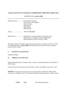 ELKO COUNTY PLANNING COMMISSION MEETING MINUTES