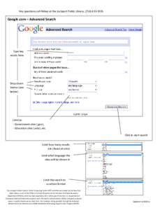 Any questions call Abbey at the Lockport Public Library, ([removed]Google.com – Advanced Search Type key words here