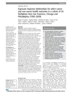 Workplace  ORIGINAL ARTICLE Exposure–response relationships for select cancer and non-cancer health outcomes in a cohort of US