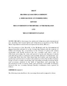 DRAFT BILATERAL QUARANTINE AGREEMENT A MEMORANDUM OF UNDERSTANDING BETWEEN THE GOVERNMENT OF THE REPUBLIC OF THE FIJI ISLANDS AND