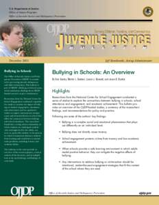 Juvenile Justice Bulletin-Bullying in Schools: An Overview