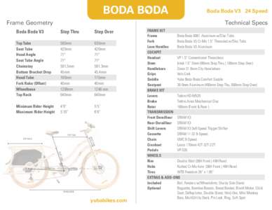Boda Boda V3 24 Speed  Frame Geometry Technical Specs
