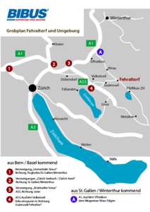 Winterthur Grobplan Fehraltorf und Umgebung A1 Kloten