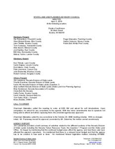STATE LAND USE PLANNING ADVISORY COUNCIL MINUTES April 2, 2010 At the following location: Eureka Courthouse 20 Main Street