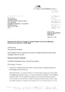 Mr. Ken Siong T echnical Director International Ethics Standards Board for Accountants International Federation of Accountants 529 Fifth Avenue