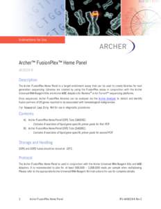 Instructions for Use  Archer™ FusionPlex™ Heme Panel AK0029-8  Description