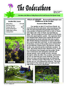 The Dodecatheon  Volume 38, Number 4 July/ Aug[removed]Newsletter of the Delaware Valley Chapter of the North American Rock Garden Society