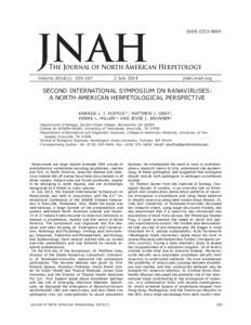 JNAH  ISSN[removed]The Journal of North American Herpetology