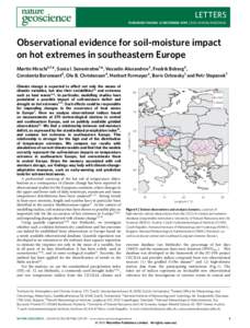 Observational evidence for soil-moisture impact on hot extremes in southeastern Europe