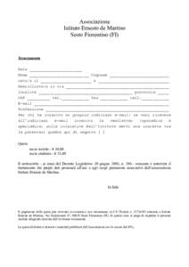 Associazione Istituto Ernesto de Martino Sesto Fiorentino (FI) Tesseramento Data _______________________