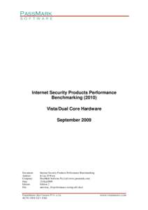 Antivirus, Internet Security and Total Security Products Performance Benchmarking