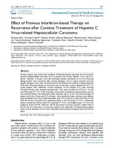 Interferon / Hepatitis C / Radiofrequency ablation / Cirrhosis / Hepatitis B / Hepatitis / Hepatitis C and HIV co-infection / AFP-L3 / Medicine / Hepatology / Hepatocellular carcinoma