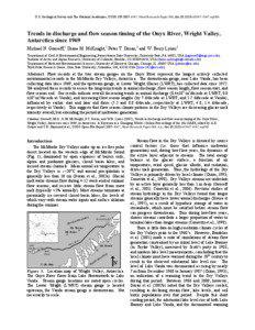 Onyx River / Lake Vanda / Vanda Station / Wright Valley / Endorheic basin / Stream gauge / Lake Bonney / Taylor Valley / Glacier / McMurdo Dry Valleys / Geography of Antarctica / Physical geography