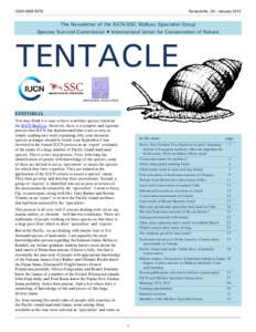 The Newsletter of the IUCN/SSC Mollusc Specialist Group
