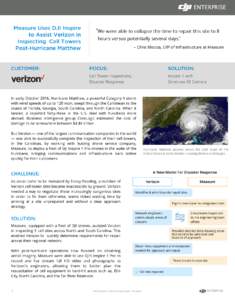 ENTERPRISE Measure Uses DJI Inspire to Assist Verizon in Inspecting Cell Towers Post-Hurricane Matthew