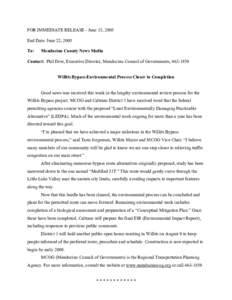 Willits Bypass press release[removed]