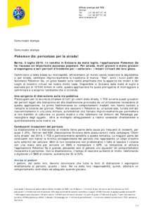 Ufficio stampa del TCS Vernier Tel +Fax +