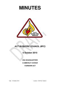 ACT Bushfire Council Minutes[removed]october