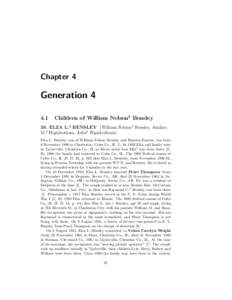 Chapter 4  Generation[removed]Children of William Nelson3 Bensley