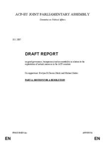 ACP-EU JOINT PARLIAMENTARY ASSEMBLY Committee on Political Affairs[removed]DRAFT REPORT
