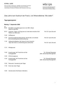 SVWR | ASPE Schweizerischer Verband der Lehrkräfte für Wirtschaft und Recht Association Suisse des Professeurs d’Économie et de Droit Associazione Svizzera dei Professori della Economia e del Diritto  Zwei Jahre nac