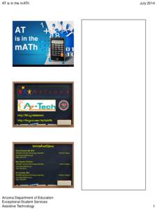 AT is in the mATh  July 2014 AT is in the