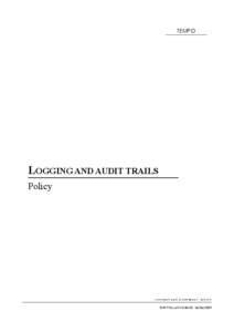 TEMPO  LOGGING AND AUDIT TRAILS Policy  LOGGING AND AUDIT TRAILS - POLICY