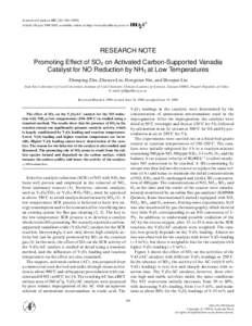 Journal of Catalysis 187, 245–Article ID jcat, available online at http://www.idealibrary.com on RESEARCH NOTE Promoting Effect of SO2 on Activated Carbon-Supported Vanadia Catalyst for NO Reductio