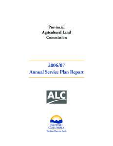 Provincial Agricultural Land Commission[removed]Annual Service Plan Report