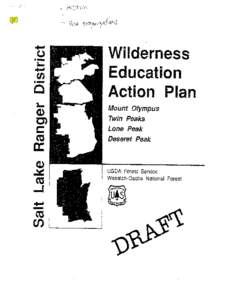 Salt Lake Ranger District Wilderness Education Action Plan