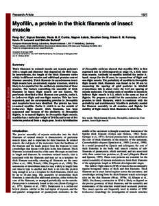 Research Article[removed]Myofilin, a protein in the thick filaments of insect muscle