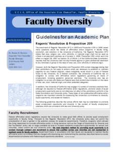 U C L A, Office of the Associate Vice Chancellor, Faculty Diversity May, 2003 Faculty FacultyDiversity Diversity