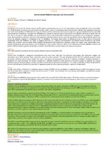 CEHN Articles Of the Month, February 2014 Issue  TITLE Environmental Phthalate Exposure and Preterm Birth AUTHOR(S) Kelly K. Ferguson, Thomas F. McElrath, and John D. Meeker