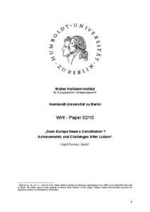 Walter Hallstein-Institut für Europäisches Verfassungsrecht Humboldt-Universität zu Berlin  WHI - Paper 02/10