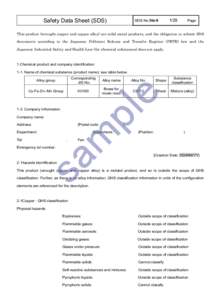 Safety Data Sheet (SDS)  SDS No.file