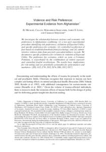 Violence and Risk Preference: Experimental Evidence from Afghanistan<xref ref-type=