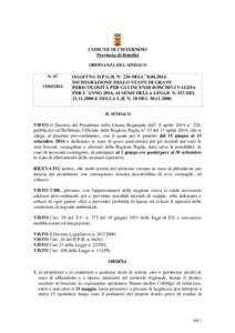 COMUNE DI CISTERNINO Provincia di Brindisi ORDINANZA DEL SINDACO N[removed]