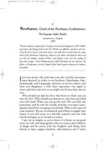 speeches[removed]:02 AM Page 5  ✩ Powhatan, Chief of the Powhatan Confederacy To Captain John Smith