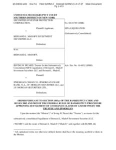 Microsoft Word - Proposed Order - Avoidance Claim Settlement Motion (2)