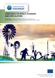 EUROPEAN REPORT OONN DEVELOPMENT  Land Deals in Africa: Pioneers