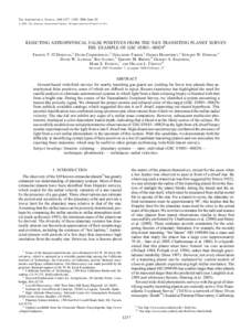 The Astrophysical Journal, 644:1237–1245, 2006 June 20 # 2006. The American Astronomical Society. All rights reserved. Printed in U.S.A. REJECTING ASTROPHYSICAL FALSE POSITIVES FROM THE TrES TRANSITING PLANET SURVEY: T