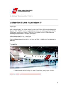 U.S. Coast Guard Aviation History  Gulfstream C-20B 